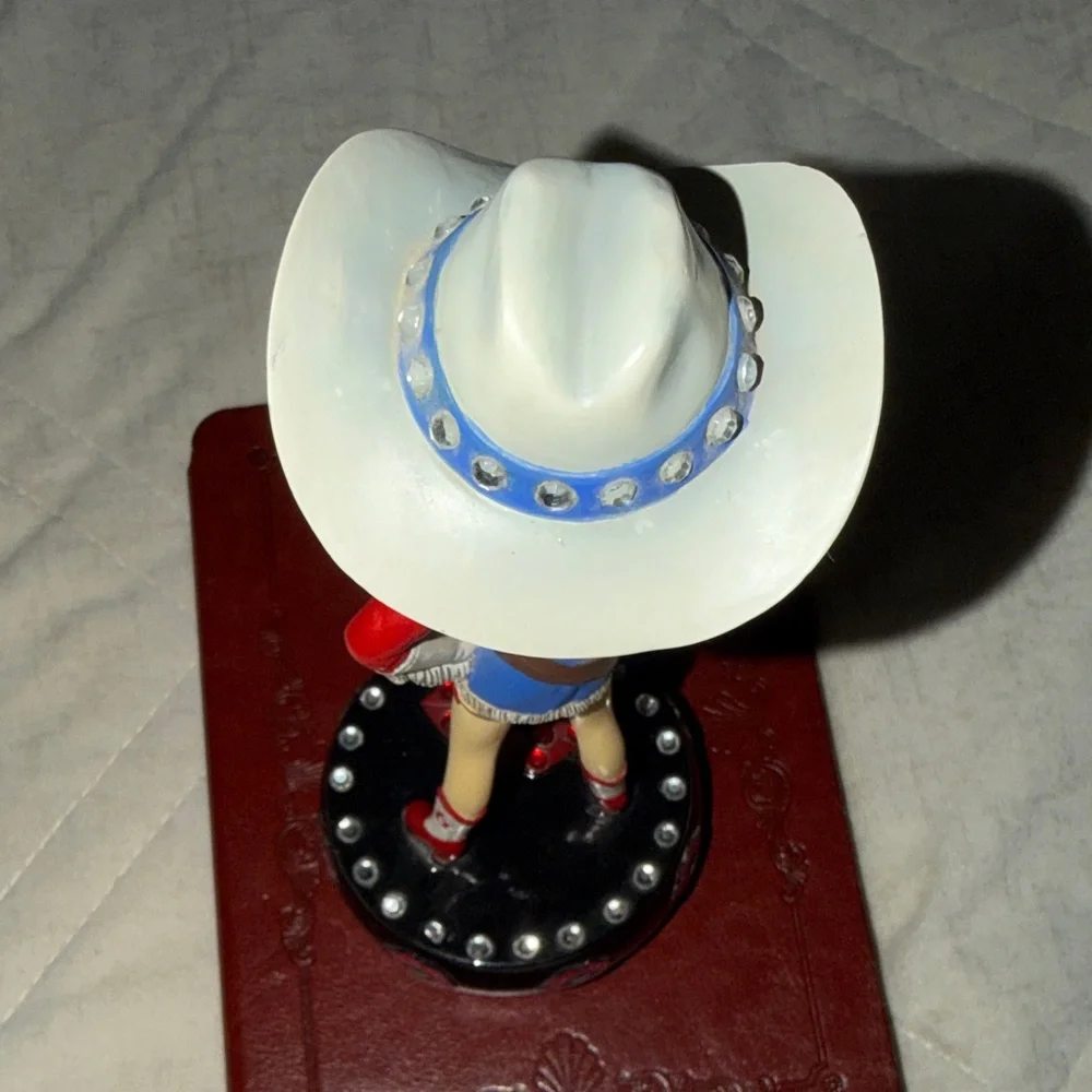 Betty Boop Cowgirl Figurine with White Hat and Red Outfit